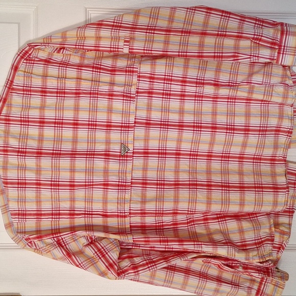 Columbia Women's PFG Long Sleeve Shirt in Pink and Blue Plaid Size Large - Picture 2 of 5